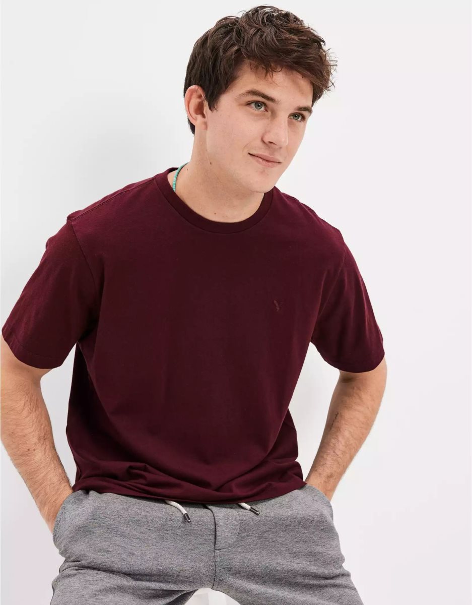 T Shirts American Eagle AE Super Soft Legend Bordeaux Homme | LMY-87593374